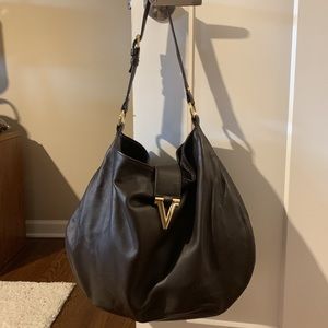 Dark Brown Leather Vince Camuto Hobo Bag